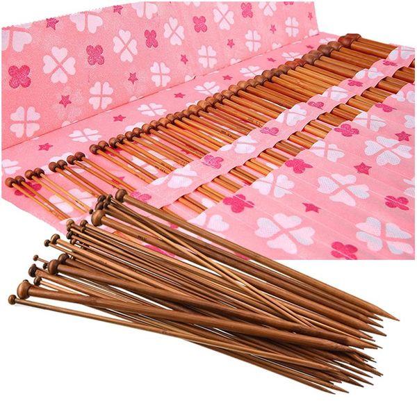 

36-pack bamboo knitting needles kit beginner & professional sweater crochet needles set (18 sizes from 2mm to 10mm) diy wmtczw, Silver