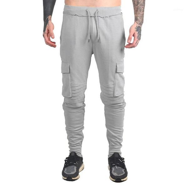 

fitness running trainning pants for men solid striped pants men drawstring clothing casual with pocket sports joggers1, Black