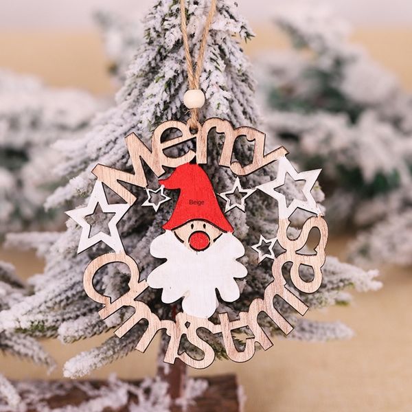 

украшения нового рождества дерево ручной росписи полого письма мультфильм кукла ornamentsaccessoriesdoll деревянный ротанг круг елка decorat