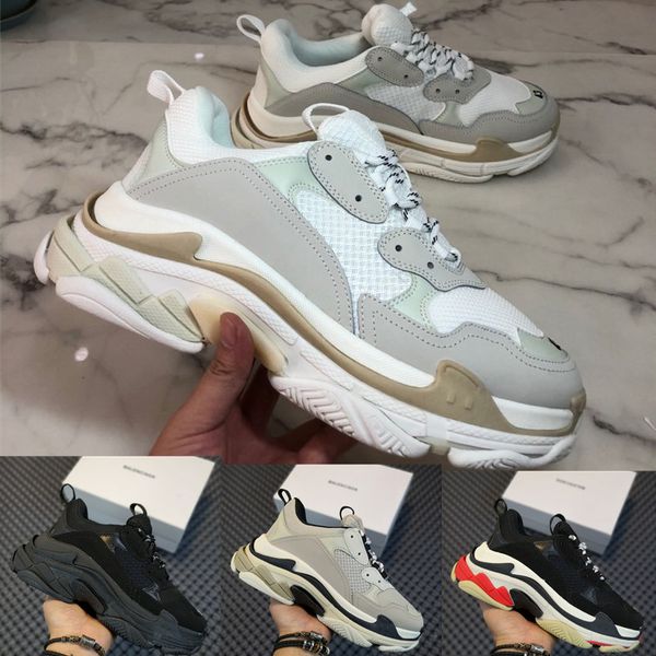 

2021 paris triple-s designer luxury shoes low sneakers triple s mens and womens shoe casual men size 36-45, Black
