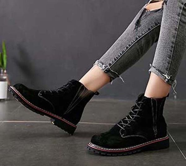 

fashion leather star women shoes woman leather short autumn winter ankle fashion brand women boots 03 p394, Black