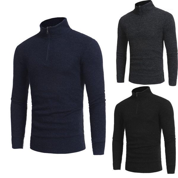 

new winter turtleneck warm sweaters men long sleeve muscle zipper casual fashion knitted pullover plus size -2xl1, White;black