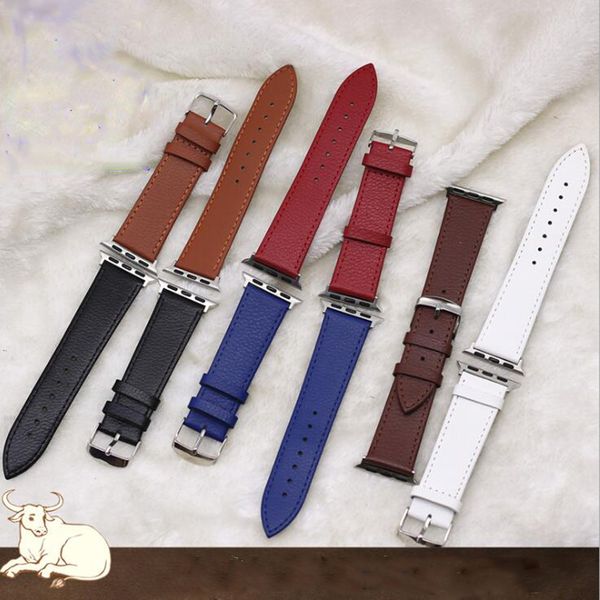 

bb-1 ultra-thin soft watch bands universal genuine leather 42/38 for iwatch apple watch replacement wrist strap, Black;brown