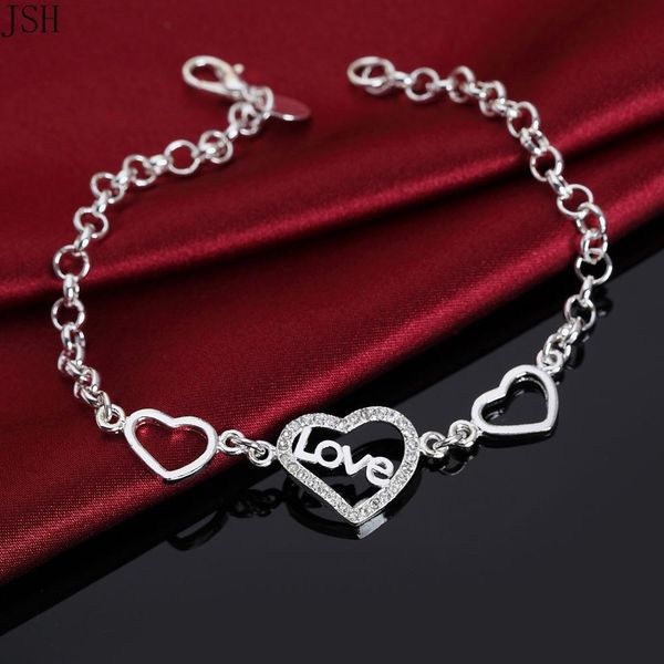

beautiful fashion elegant silver color charms wedding heart love crystal bracelet gorgeous jewelry lh015 h bbykqy, Black