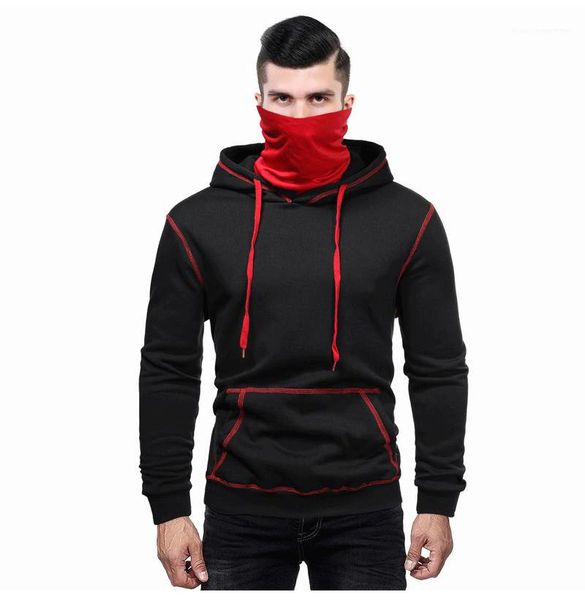 

casual long sleeve sportsweat sweatshirts fashion male sweatshirt mens designer hoodies autumn winter solid color panelled, Black