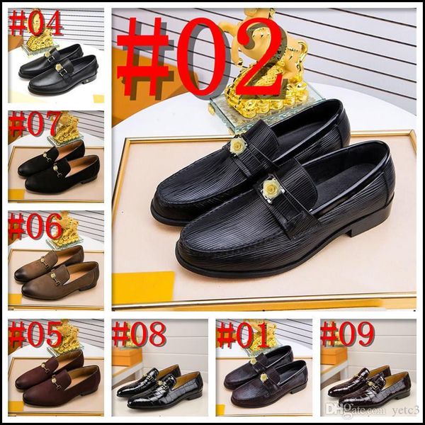 

l1 fashion business dress men shoes classic leather men's suits shoes fashion luxury lace-up dress shoes men oxfords size 38-44 22, Black