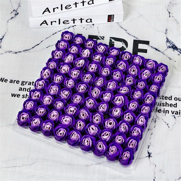 

decorative flowers & wreaths 81pcs/1box wedding decoration rose soap flower head three-layer without base simulation eternal 1206#301