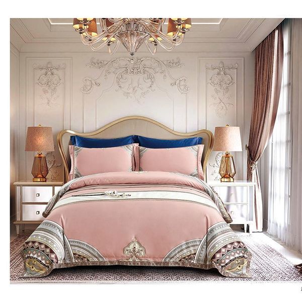 

bedding sets 100s high density stately pink home textile royal demeanor egyptian cotton bed linen duvet cover sheet1