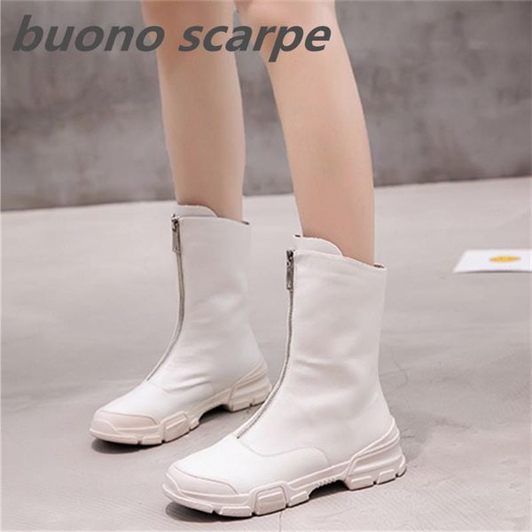 

2020 new front zipper boots with increased martin boots, Black