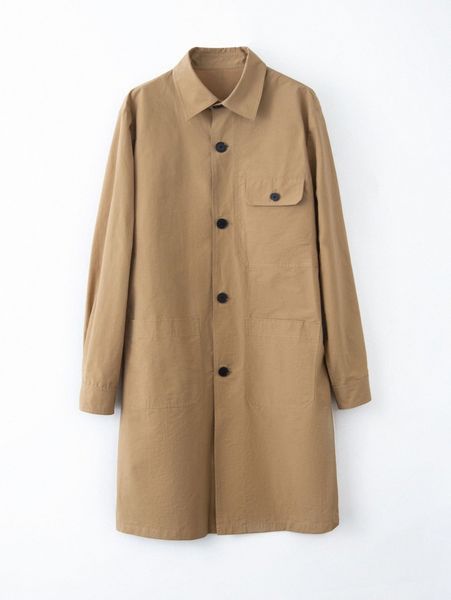 

men button front flap pocket trench coat 14gl#, Black;brown