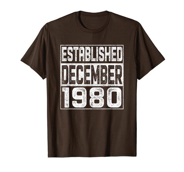 

established since december 1980 birthday gift 39 years old t-shirt, White;black