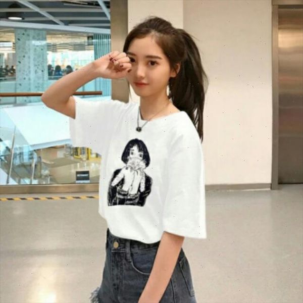 

2021 summer new short sleeved white t shirt women harajuku character printed female t shirt casual funny tee clothing