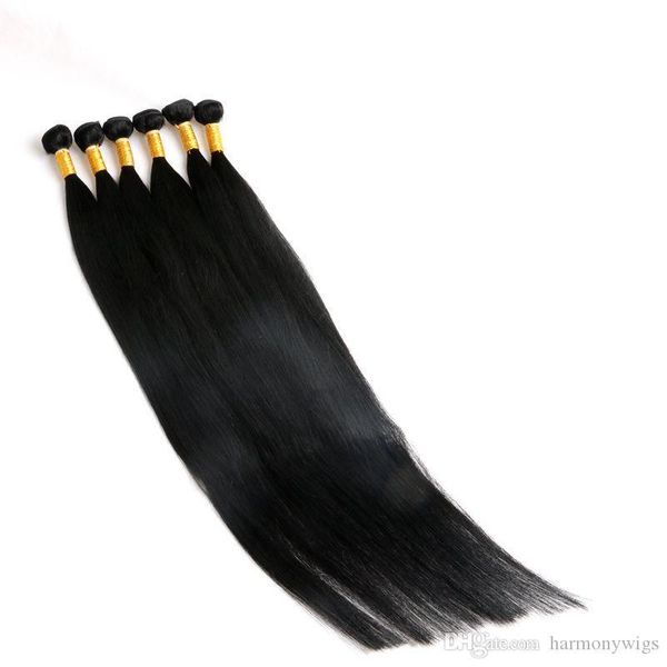 

virgin brazilian hair bundles human hair weaves 40inch unprocessed peruvian indian malaysian human hair extensions long length, Black