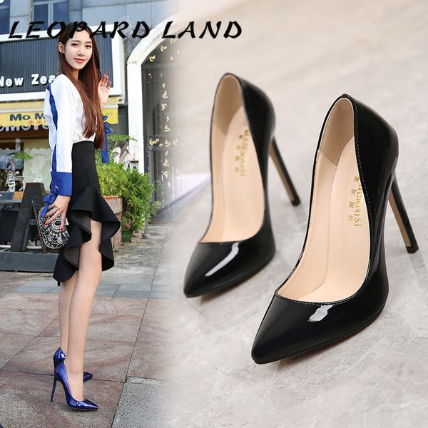 

leopard land heels women single-shoe super high heels women's heels sharp-heeled shoes quickly sell through spot pumps wz lj200928, Black