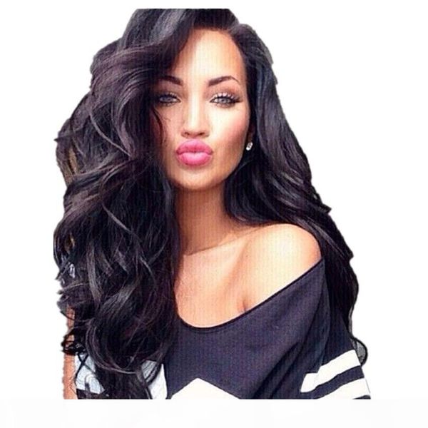 

unprocessed brazilian human hair full lace wigs body wave glueless lace front wigs with baby hair for black women, Black;brown