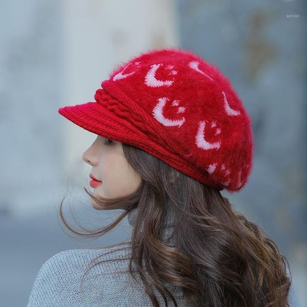 

women knitted winter warm cap fleece lined plain crochet slouch baggy hat crochet ski cap beret new1, Blue;gray