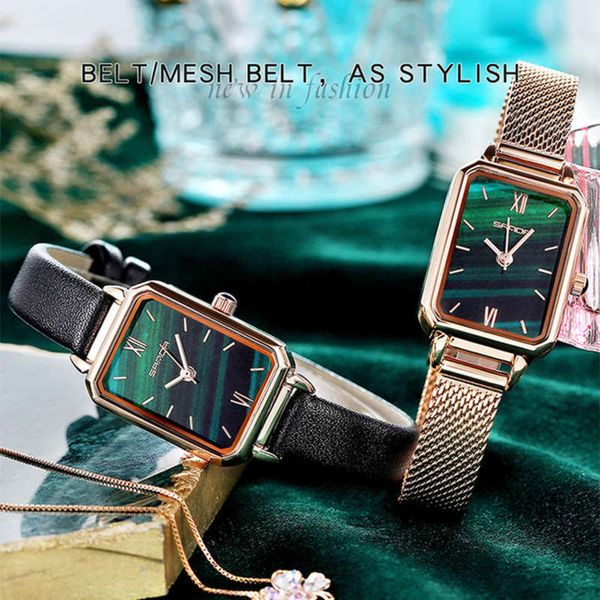 

green net star red sanda peacock sky small dial women's quartz watch fashion trend table, Slivery;brown