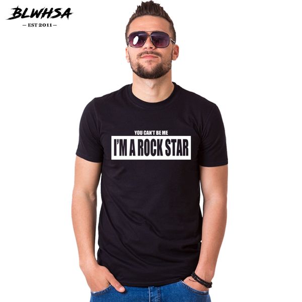 

blwhsa music you can't be me i'm a rock star print fashion casual hip hop summer funny slogan tees hooded sweatshirt hoodie men t