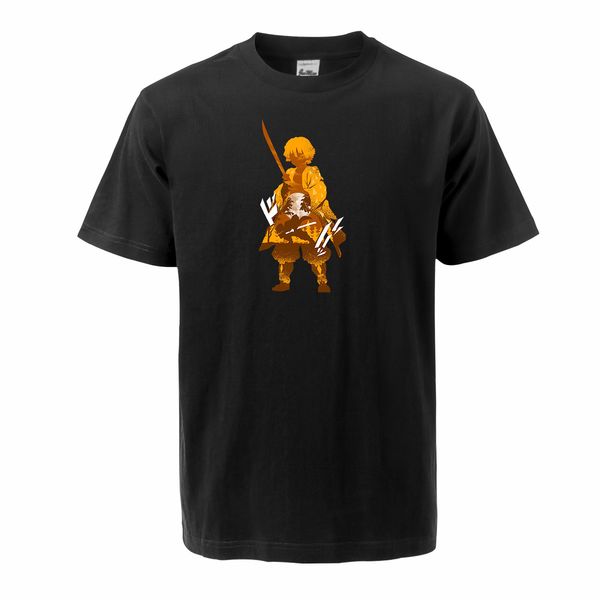 

japan anime demon slayer 2020 summer tees short sleeve zenitsu cool streetwear crew neck sport hooded sweatshirt hoodie men t shirt