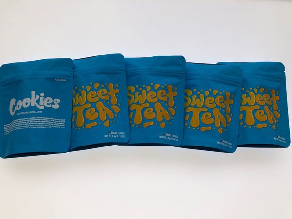 

3.5-7g empty bags sweet packaging local flower edibles mylar blue bag tea cookies wmttuf powerstore2012