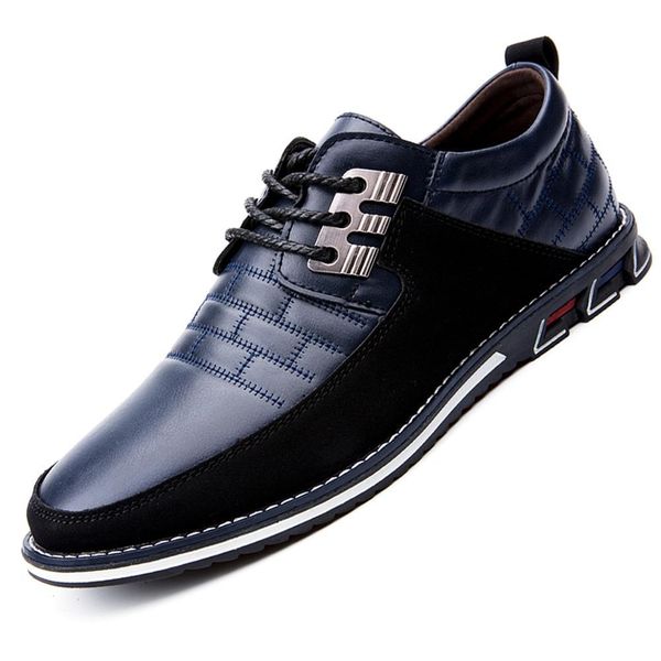 

men's casual lace-up non-slip outsole comfortable shoes leather is lightweight, wear-resistant and waterproof shoe, Black