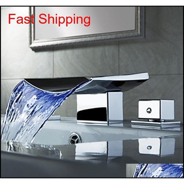 

wholesale- superfaucet bathroom faucet waterfall,led waterfall faucet,sink faucet waterfall,water tap led tem jllsbc outbag2007