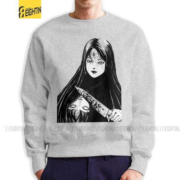 

дзюндзи ито толстовка мужская уникальный 100% organic crew neck пуловеры дизайн hoodie одежда спортивная с капюшоном толстовка толстовка