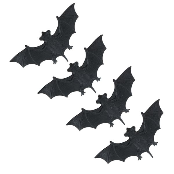 

4 pieces scary plastic fake bats halloween haunted house party trick props