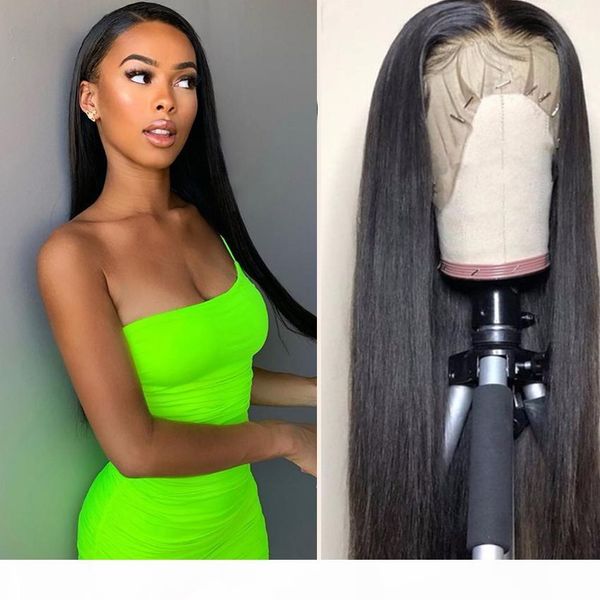

hd lace wig 13x4 frontal glueless virgin brazilian straight transparent hd full lace front human hair wigs for black women, Black;brown