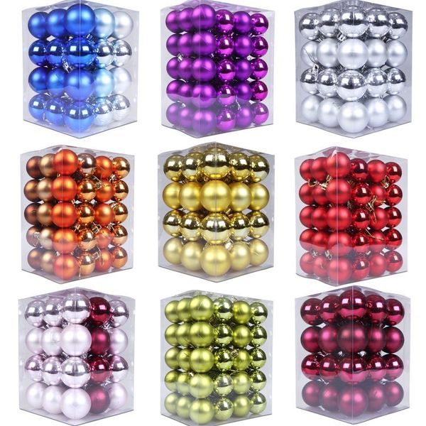 

tree 24pcs 3cm gold christmas pink champagne red balls metallic xmas decor for home noel new year gift