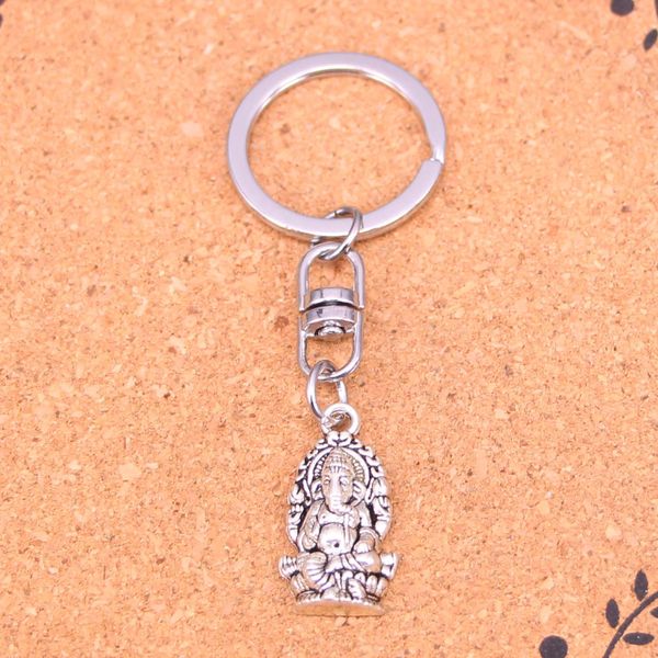 Mode Schlüsselbund 26*14mm Ganesha elefant buddha Anhänger DIY Schmuck Auto Schlüssel Kette Ring Halter Souvenir Für Geschenk