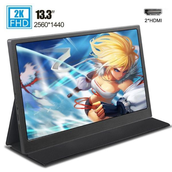 

monitors 13.3 inch 2560x1440 portable monitor full hd lcd 2k double minihdmi ips screen gaming display for ps4 switch raspberry pi1