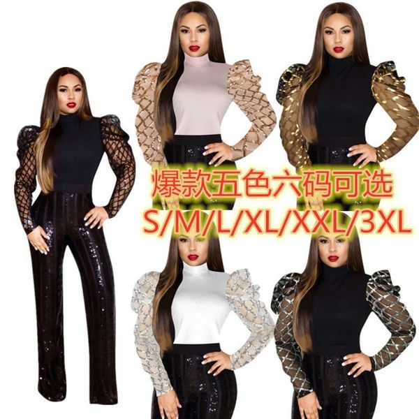 

a841 women's mh sequin stitching middle neck long sleeve cotton top, Black;gray