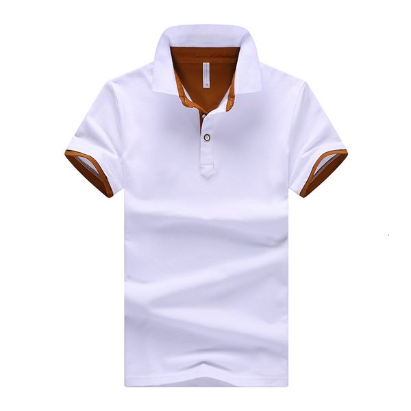 

557 new shirts short sleeve men summer business casual solid male polo shirt cotton streetwear men's breathable soft, White;black