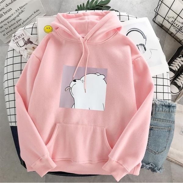 

harajuku oversized casual vintage korean pullovers hoodies ulzzang women loose plus size kangaroo pocket kawaii sweatshirts 201203, Black