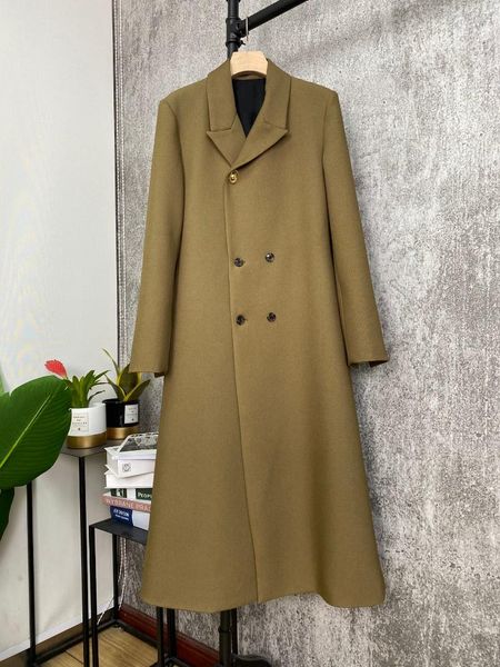 

2021 new ladies fashion long sleeve lapel solid color coat 1027, Tan;black