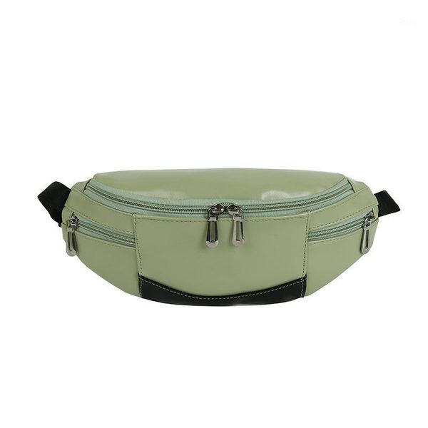 

womens waist bag fanny pack new casual waterproof contrast small purse phone key pouch chest rig pu leather belt bag waist bags1