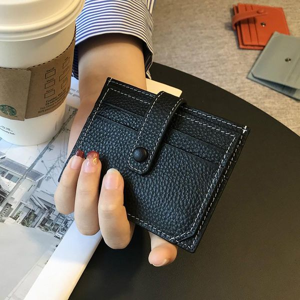 

card holders genuine leather driving license cover wallet women's small mini high-end bank clamp, Brown;gray