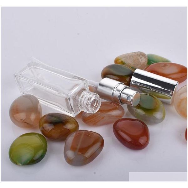 

10ml clear portable glass perfume spray bottles empty cosmetic containers with atomizer gold sil qylzrc tore2010