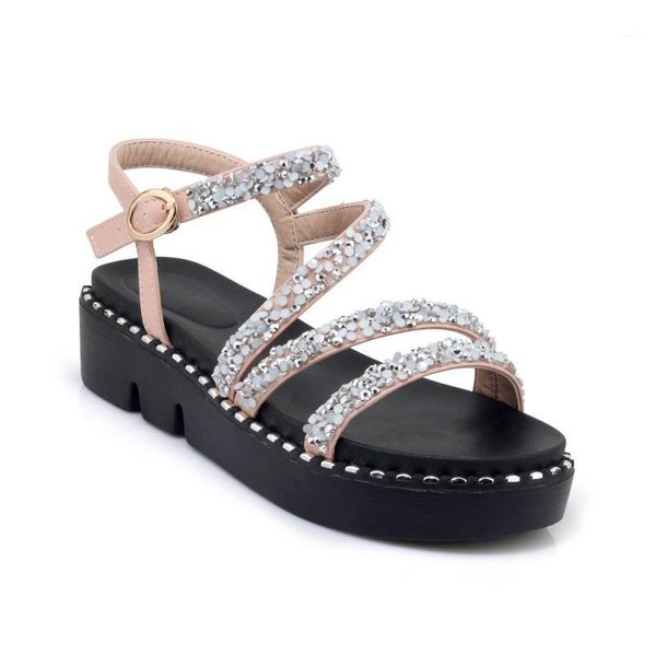 

sandals big size sequin simple ladies summer platform women shoes woman1, Black