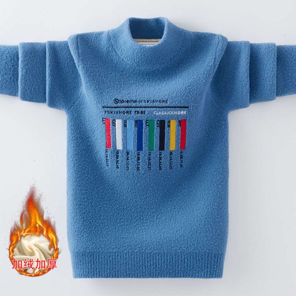 

big middle 2020 new children's boys' sweater plush pullover mb8c, Blue