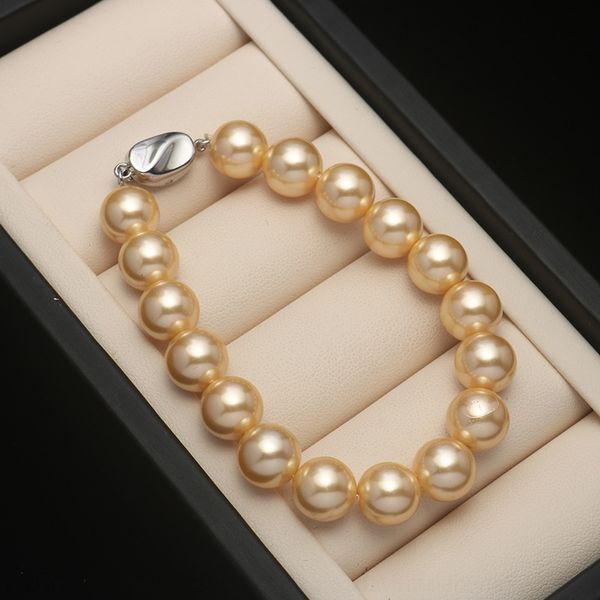 

5poth temperament deep sea shell bracelet women's versatile pearl tahiti black bracelet pearlshell pearlpeacock green pearl keyk3 jewel, Golden;silver
