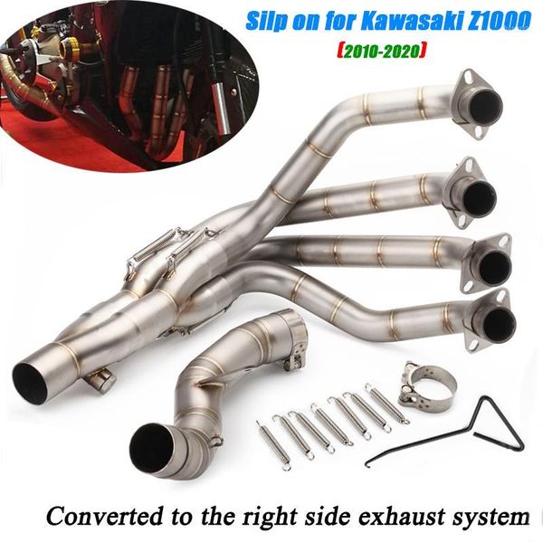 

motorcycle exhaust system 51mm front middle link pipe stainless steel lossless installation set for z1000 2010-20211