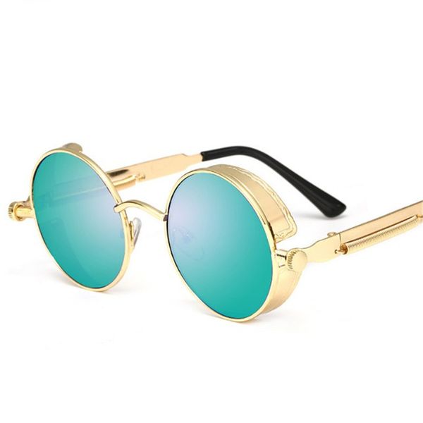 

steampunk polarized klassunm sunglasses classic men gothic women vintage round metal frame sun glasses uv400