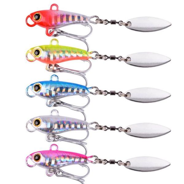 

5pc rotating metal vib vibration bait spinner spoon fishing lures 10/15/22/35g jigs trout winter fishing hard baits tack jlluje