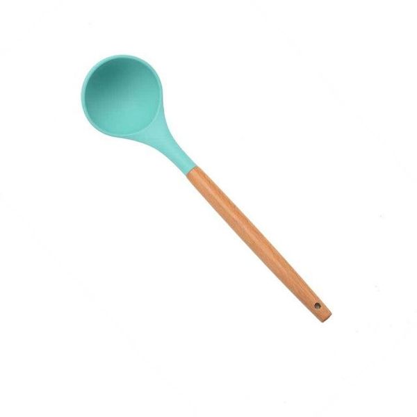 

silicone spatula ложка щипцов утварь теплостойкий суп ложка не палка спатула лопата деревянная ручка приготовление кухонный инструмент jllqe