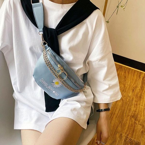

daisy chain waist bag women pu leather new fashion female shoulder bags lady small crossbody messenger chest bag tote waist