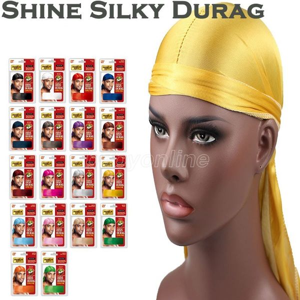 

new fashion men's satin durags bandana turban wigs men silky durag headwear headband pirate hat hair accessories