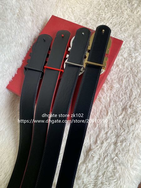 

2021 classic 4 colors designers women belts luxury letter big buckle belt genuine leather belt with box, Black;brown