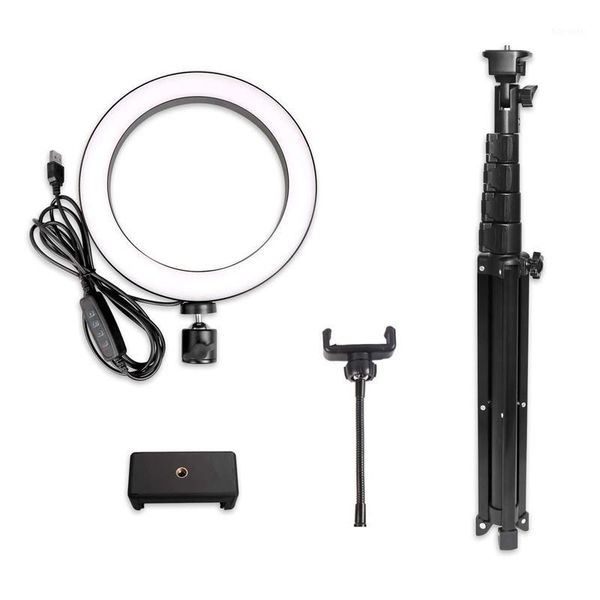 

led selfie fill light ring lamp 45 cm tripod with phone holder dimmable annular camera light usb for video youtube live makeup1